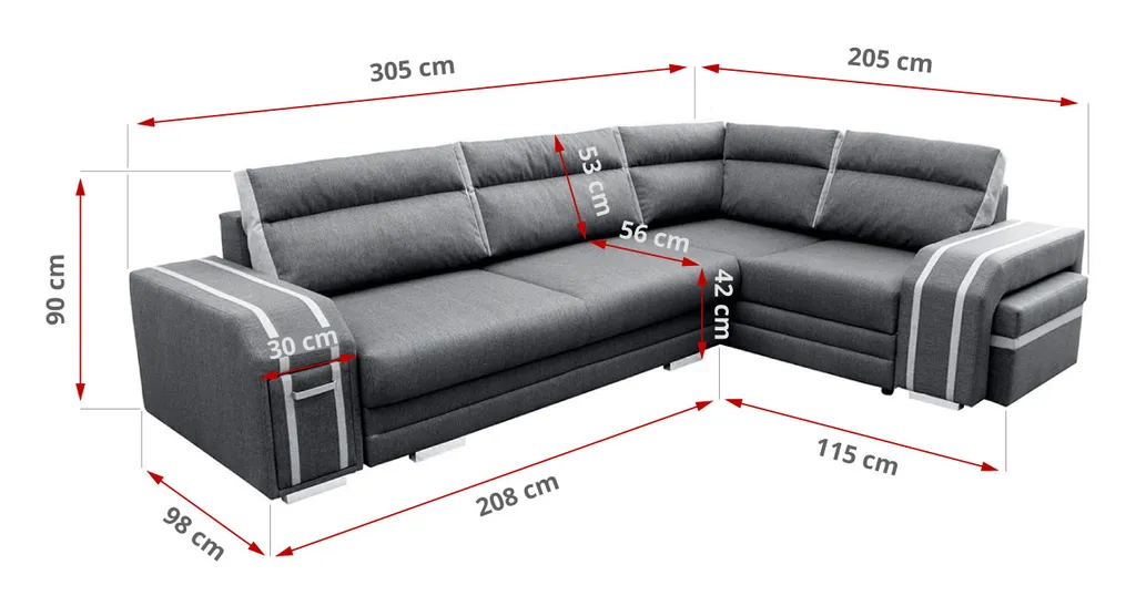 Ecksofa Wohnzimmer – Wohnlandschaft Mit Hocker Und Minibar - L-form Couch Mit Schlaffunktion - Gemütlich Schlafsofa - AVATAR - Braun Und Beige – Bild 2
