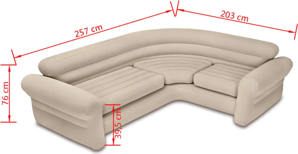 INTEX Aufblasbares Ecksofa/Couch 257x203x76 Cm 68575NP – Bild 3
