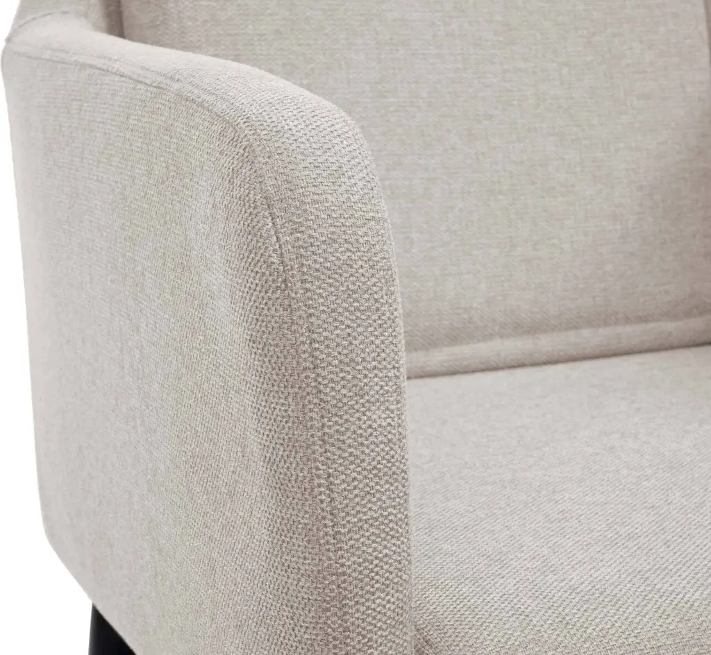 Esszimmerstuhl HWC-H93, Küchenstuhl Lehnstuhl Stuhl Stoff/Textil Creme-beige – Bild 6
