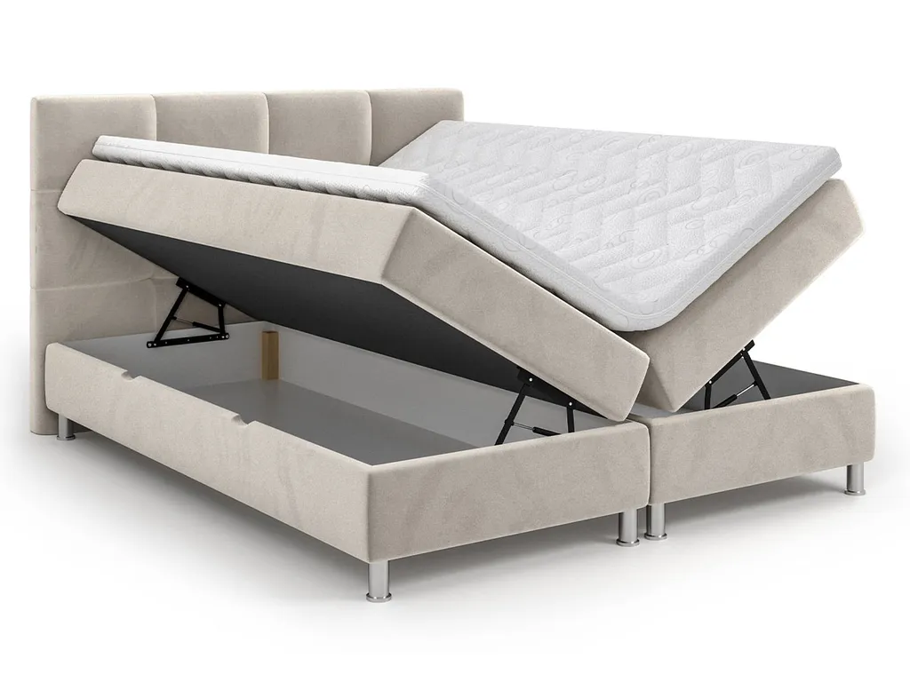 Mirjan24 Boxspringbett Dave, Stilvoll Doppelbett Mit Zwei Bettkästen, Matratze Und Topper (Farbe: Fresh 32, Größe: 160x200 Cm) – Bild 7
