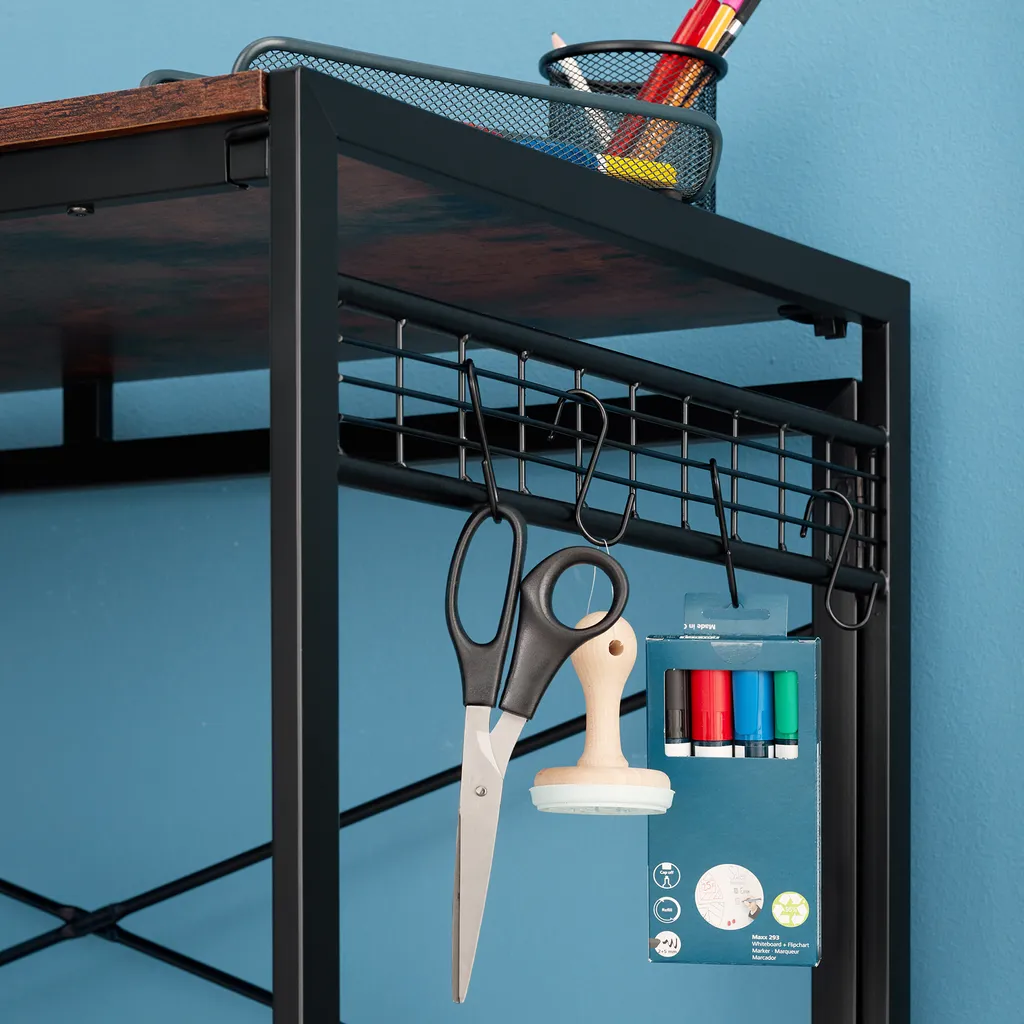 Tectake Schreibtisch Paterson Klappbar 102x51x77cm - Industrial Dunkelbraun – Bild 8