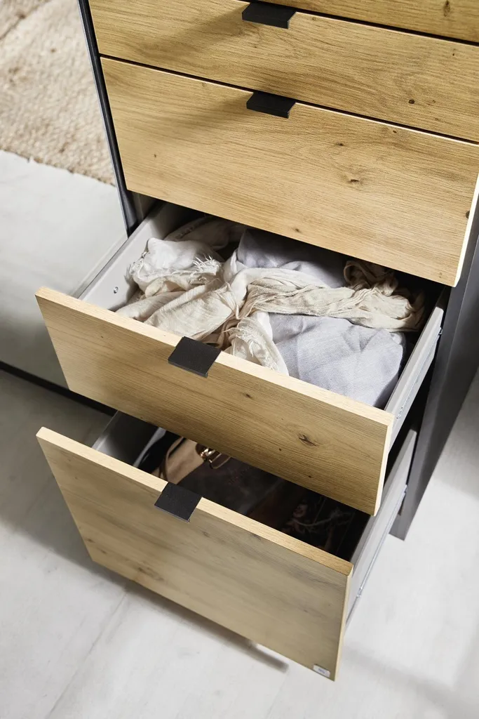 RAUCH AD644_02L6 Kleiderschrank 3-trg./1xSpiegel/5xSchubkästen Ontario In Grau/Abs. Eiche Artisan – Bild 10