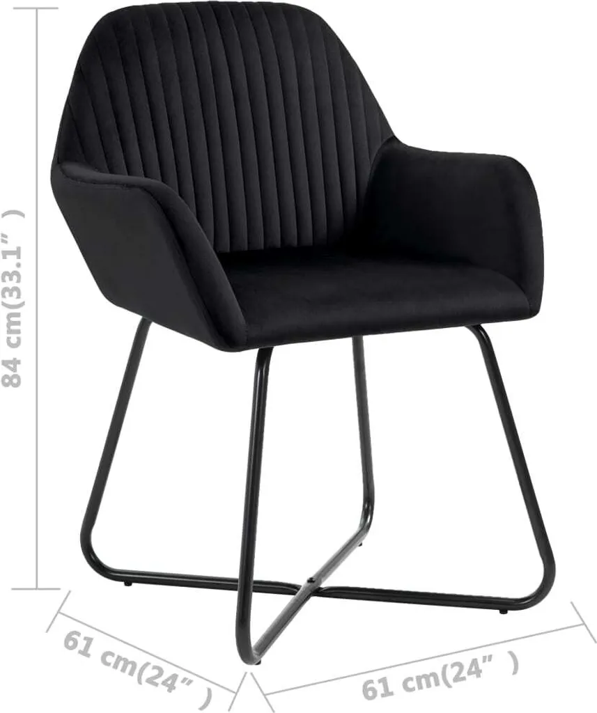 VidaXL Esszimmerstühle 4 Stk. Schwarz Samt – Bild 8