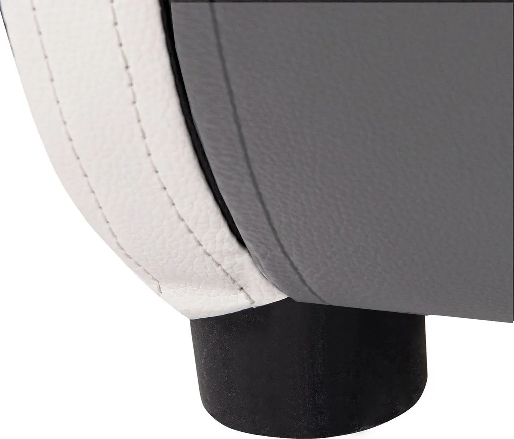 Juskys Polsterbett Murcia 140 X 200 Cm – Bett Mit LED, Lattenrost, Kopfteil & Kunstleder – Bettgestell Gepolstert, Gemütlich & Modern - Dunkel-grau – Bild 12