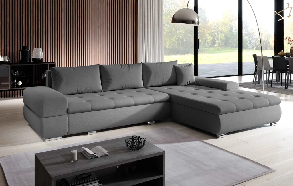FURNIX Arzo Sofa L-Form Eckcouch Schlafsofa Couch Mit Schlaffunktion Modern PS06