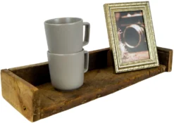 Offenes Rustikales Altholz-Wandregal Mit Kanten Buchregal Abstellregal GewürzregalNachbildungegal Badezimmerregal Küchenregal