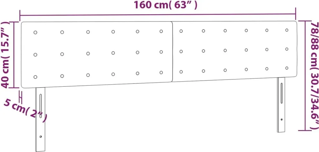 VidaXL Kopfteile 2 Stk. Hellgrau 80x5x78/88 Cm Stoff – Bild 8