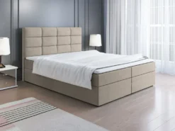 FURNIX Boxspringbett VOLANTIS 140x200 Bettkasten Topper AT029-9 Beige