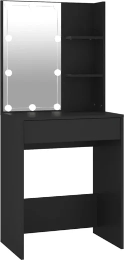 VIDAXL Schminktisch Mit LED Schwarz 60x40x140 Cm