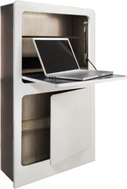 Phoenix Milano Schreibtisch Aufklappbar BxHxT Cm 81 X 128.5 X 20 Weiss / Eiche Sägerau