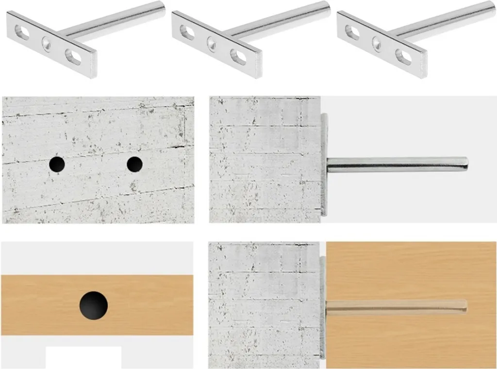 5 Paar Schwebende Regalhalterungen Für Wandboard, Schweberegalunsichtbar | Holzregalhalter 5-Zoll - Regalträger Unsichtbar Für Hängeregal Bücherregal | 121mm Tablarträger Verdeckt - T-Regalhalterung – Bild 5