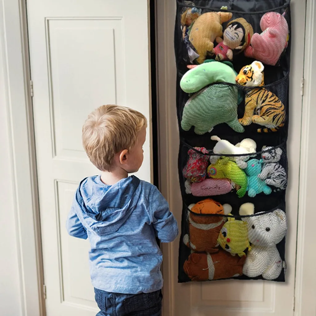 Multifunktionale Hängen Aufbewahrungstasche Veranstalter Wandschrank Mit 4 Haken Für Spielzeug Organizer Kinderzimmer Badezimmer Tür Küche – Bild 7