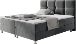 Mirjan24 Boxspringbett Dave, Stilvoll Doppelbett Mit Zwei Bettkästen, Matratze Und Topper (Farbe: Fresh 32, Größe: 160x200 Cm)