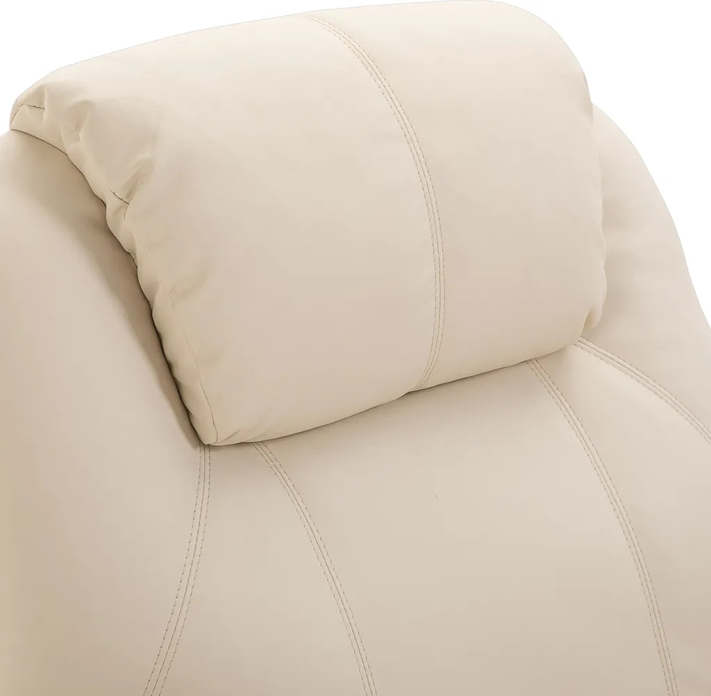 HOMCOM Massagesessel Relaxsessel Fernsehsessel Massagefunktion 5 Massage-Modi Liegefunktion Kunstleder Holz Metall Schaumstoff Cremeweiß 84 X 92 X 109 Cm – Bild 9