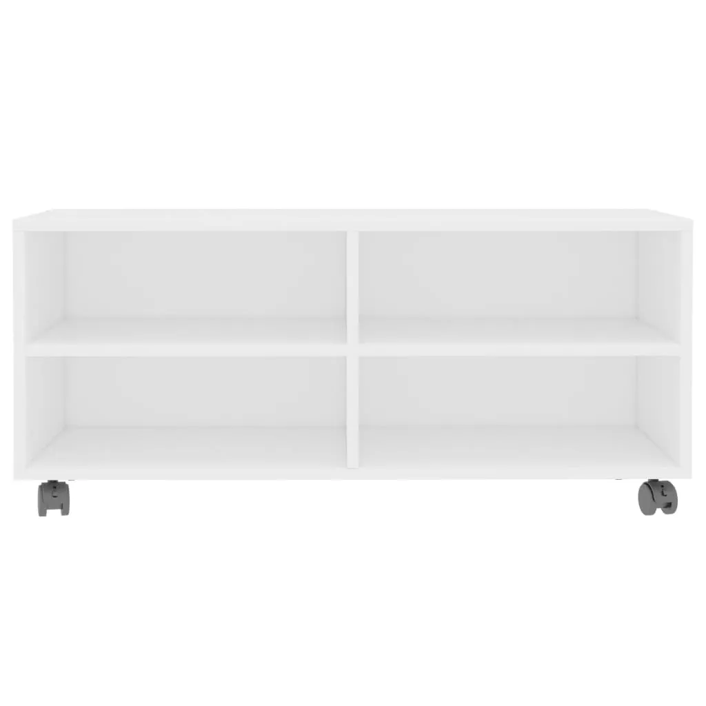 VidaXL TV-Schrank Mit Rollen Weiß 90x35x35 Cm Holzwerkstoff – Bild 4