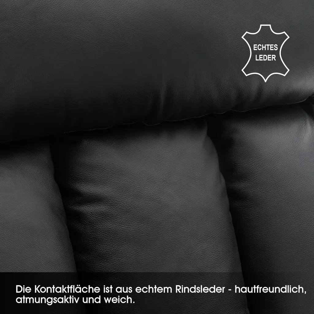 MCombo Elektrische Aufstehhilfe Fernsehsessel Relaxsessel Echtleder 7190BK – Bild 10