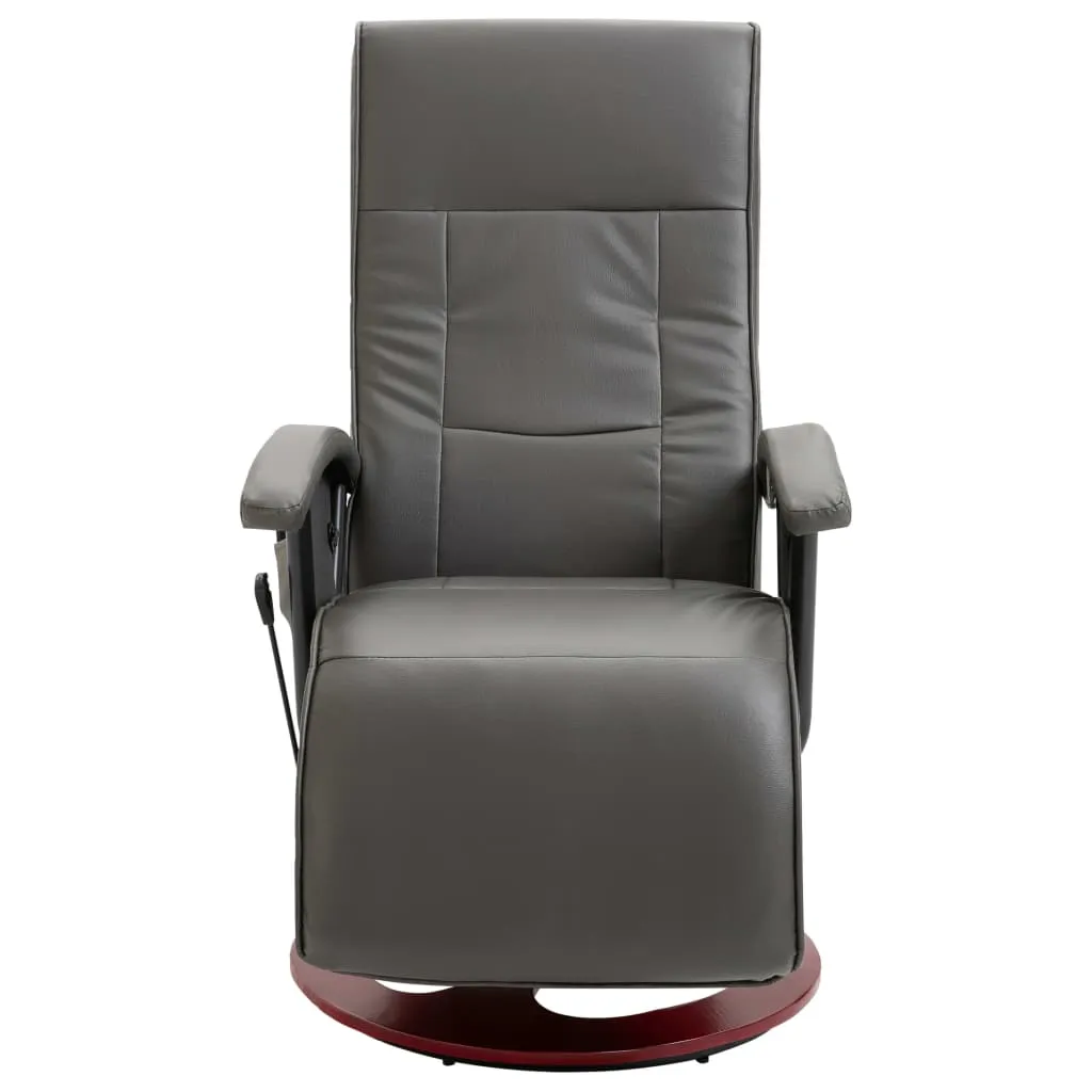 VidaXL Elektrischer Massagesessel Grau Kunstleder – Bild 3