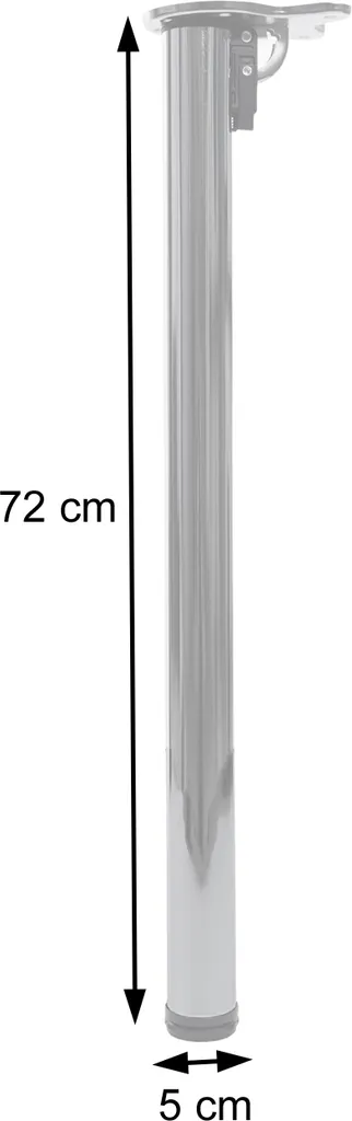 4er-Set Tischbein HWC-H34, Für Schreibtisch Esstischfuß Tischgestell, Klappbar 72cm Edelstahl-Optik – Bild 10