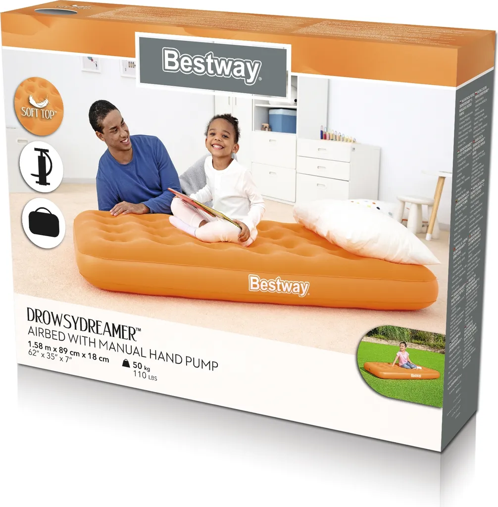 Bestway® DrowsyDreamer™ Luftbett Mit Handpumpe 158 X 89 X 18 Cm, Sortiert – Bild 6