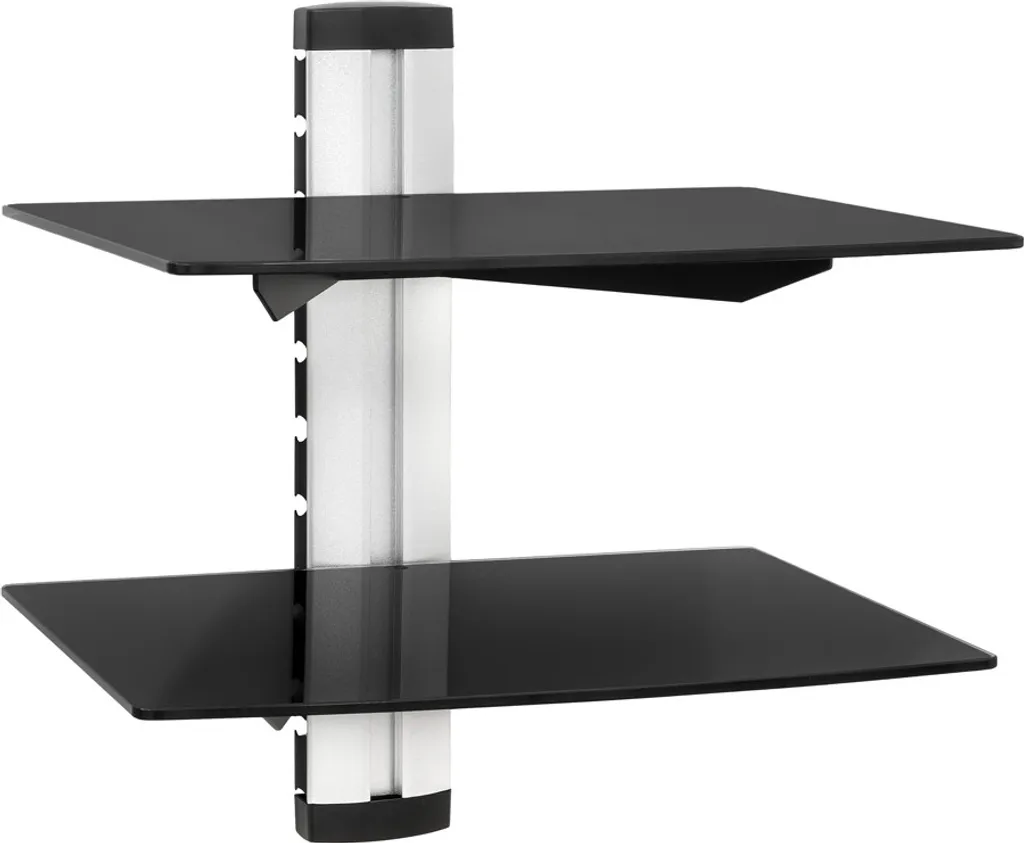 Tectake Wandregal Mit 2 Ablagen Für DVD-Player Und Receiver, 44x42x34cm - Schwarz