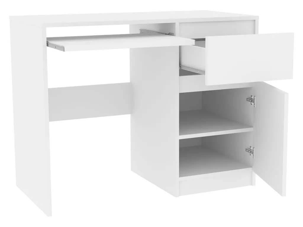 Mirjan24 Schreibtisch Eminas, Stilvoll Jugendzimmer Computertisch Vom Hersteller, Modern Kollektion (Farbe: Weiß) – Bild 3