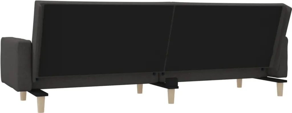 VidaXL Schlafsofa 2-Sitzer Mit 2 Kissen Dunkelgrau Stoff – Bild 7