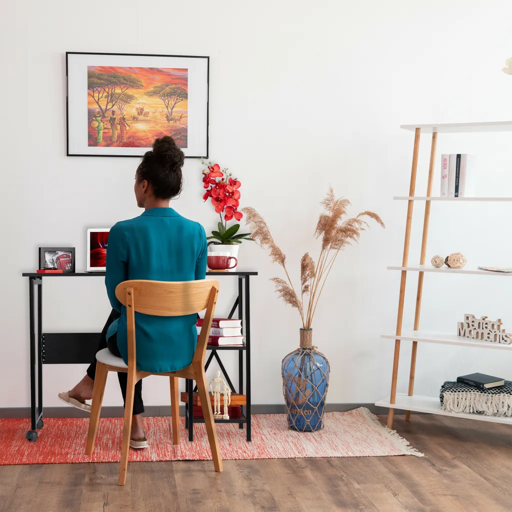 Relaxdays Schreibtisch Klappbar Mit Ablagen – Bild 2