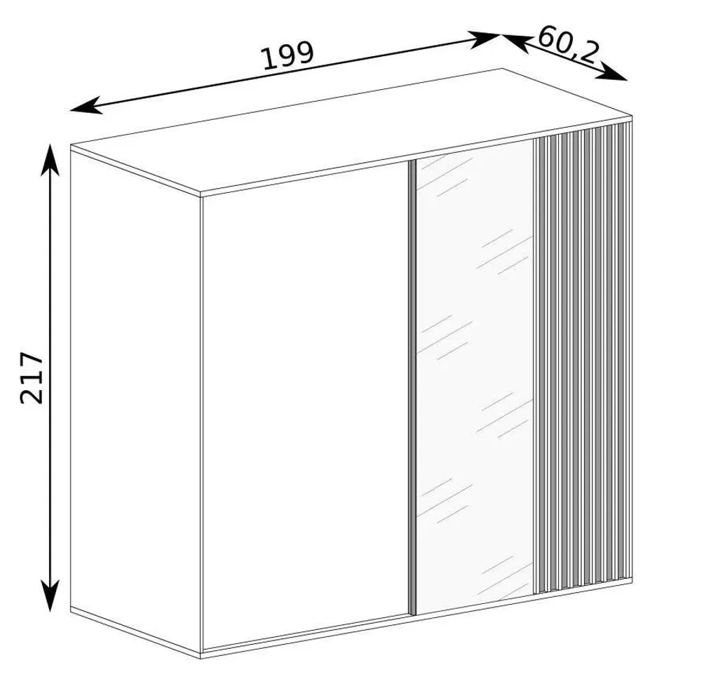 FURNIX Kleiderschrank CALLINI C-15 Mit Schiebetüren Und Spiegel Artisan Eiche – Bild 5