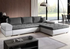 FURNIX Arzo Sofa L-Form Eckcouch Schlafsofa Couch Mit Schlaffunktion MA120-OR96