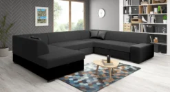 FURNIX Wohnlandschaft XXL-Sofa Sofalandschaft NOSMISS Grau MA1100OR100