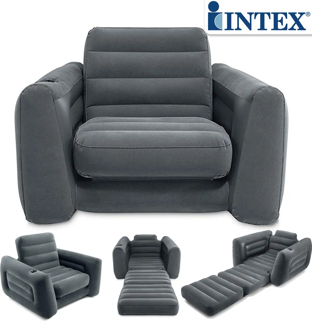 INTEX Ausziehbarer Sessel 117x224x66 Cm Dunkelgrau – Bild 18