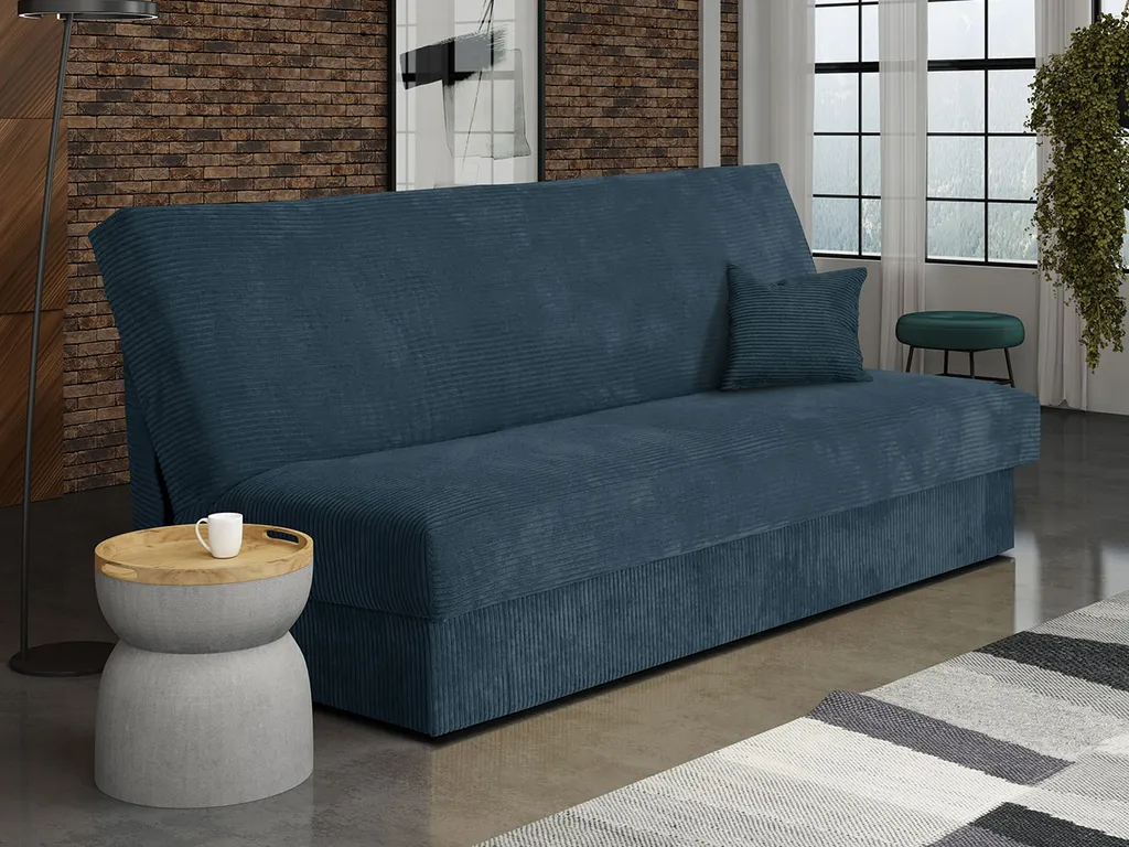 Mirjan24 Schlafsofa Adela Mini Cord, Couch Mit Schlaffunktion Und Bettkasten, 3 Sitzer Aufklappbar Sofa (Farbe: Poso 01) – Bild 2