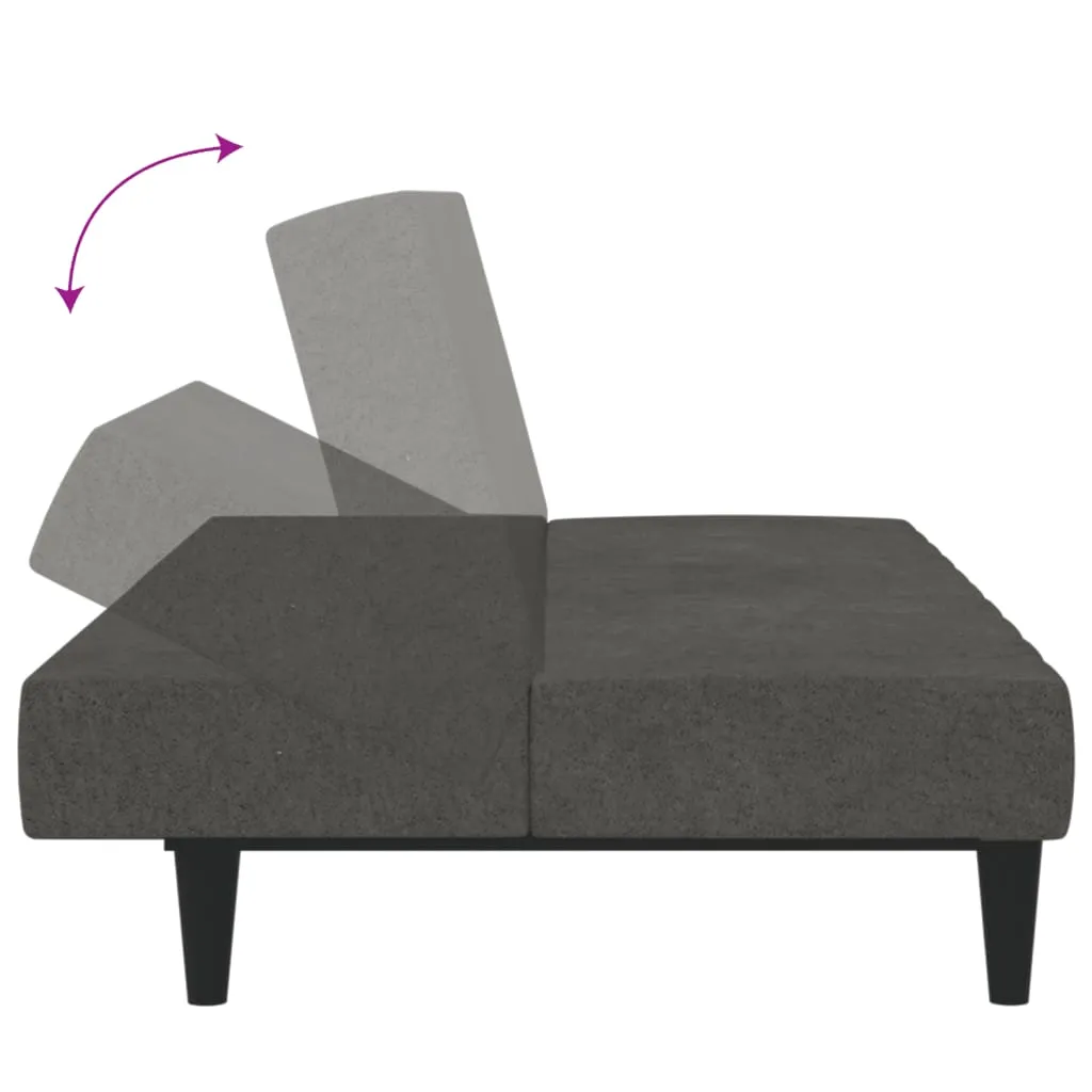 VidaXL Schlafsofa 2-Sitzer Dunkelgrau Mikrofasergewebe – Bild 8