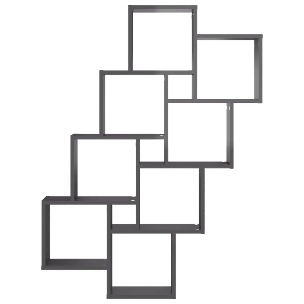 VidaXL Würfelregal Hochglanz-Grau 90x15x119 Cm Holzwerkstoff – Bild 4