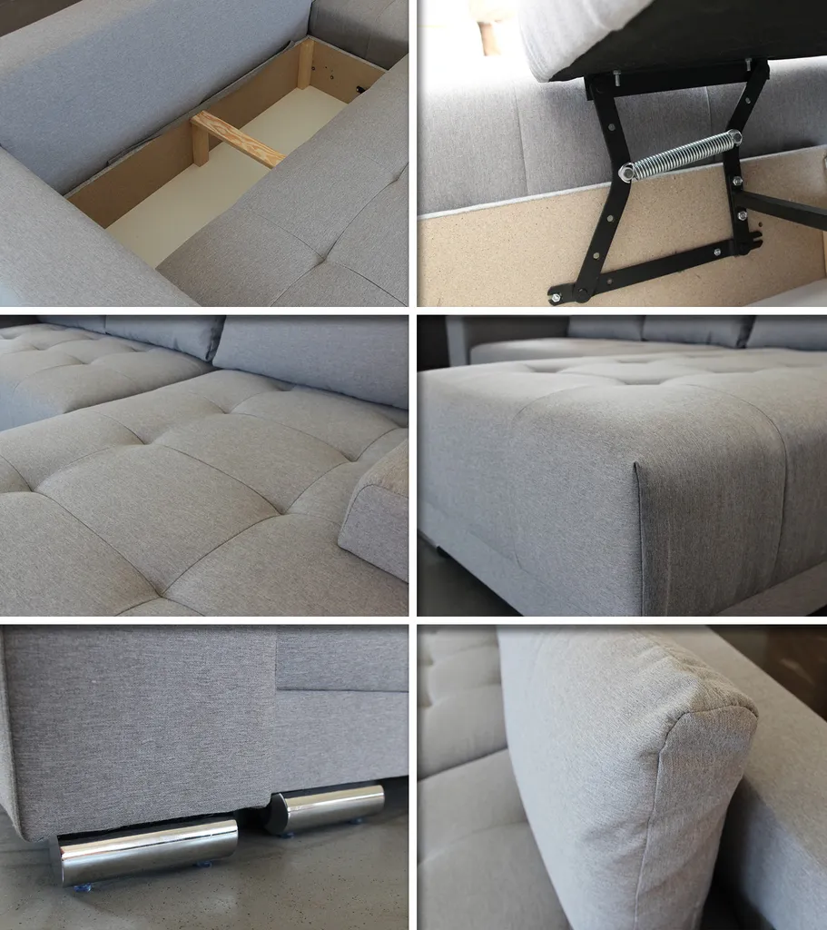 Ecksofa Pavo Mit Schlaffunktion Und Bettkasten - L-Form Couch Mit Bonell-Federkern, Polsterecke, Couchgarnitur, Eckcouch, Sofa, Sofagarnitur (Sawana 05) – Bild 4