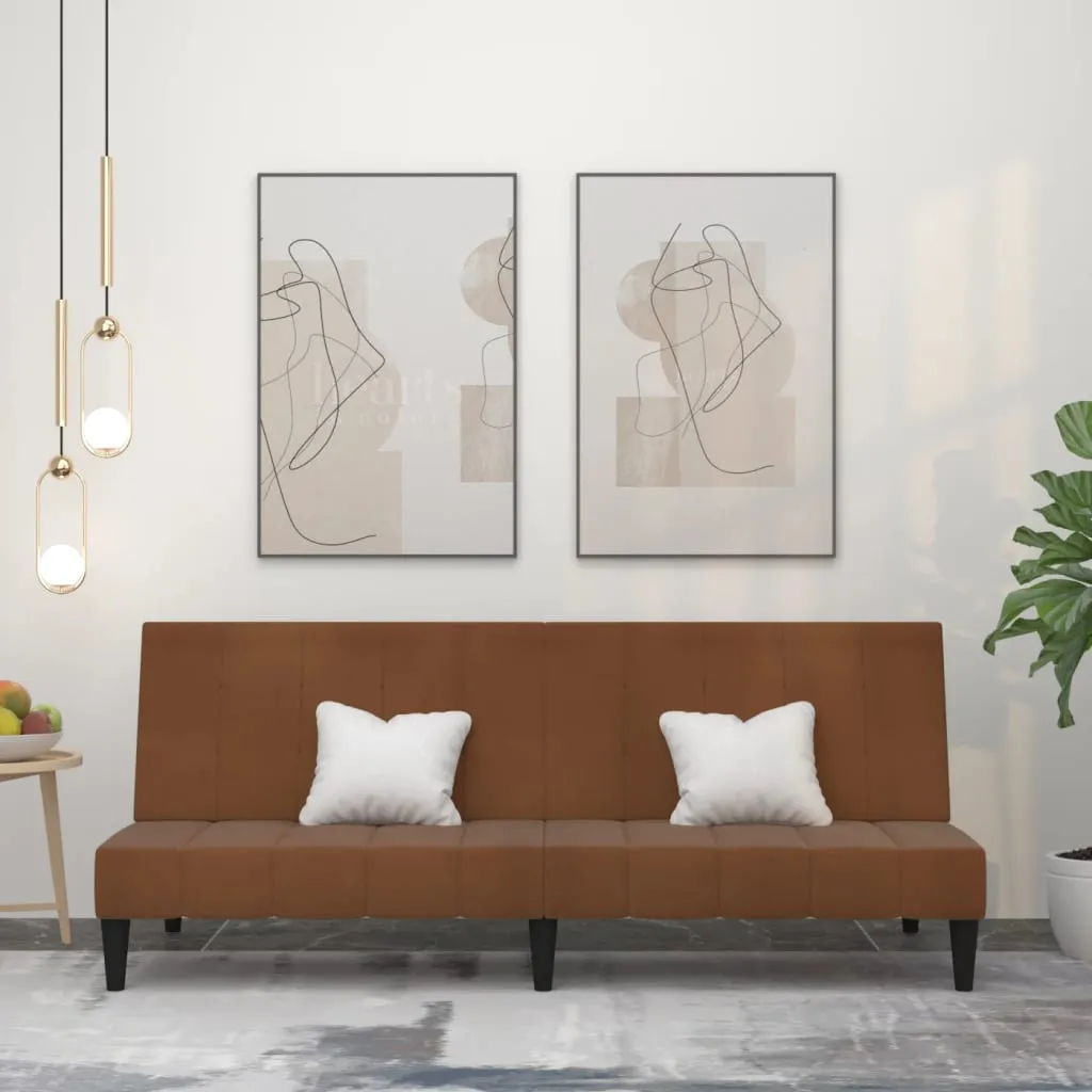 VidaXL Schlafsofa 2-Sitzer Braun Mikrofasergewebe