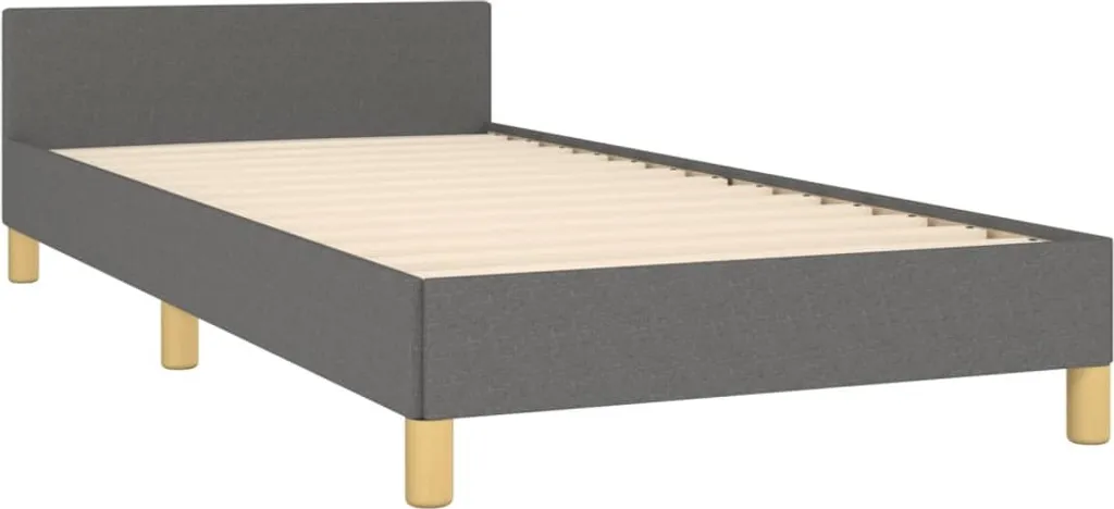 VidaXL Bettgestell Mit Kopfteil Dunkelgrau 100x200 Cm Stoff – Bild 3