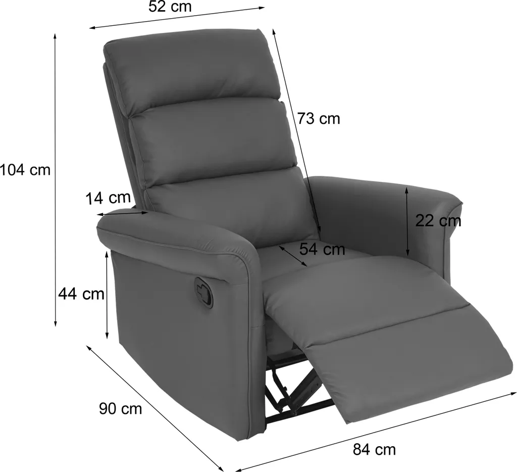 Fernsehsessel HWC-J96, Relaxsessel Sessel Liegesessel, Liegefunktion Verstellbar Kunstleder Creme-weiß – Bild 2