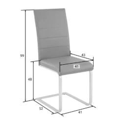 Tectake 6 Schwingstühle, Kunstleder - Schwarz