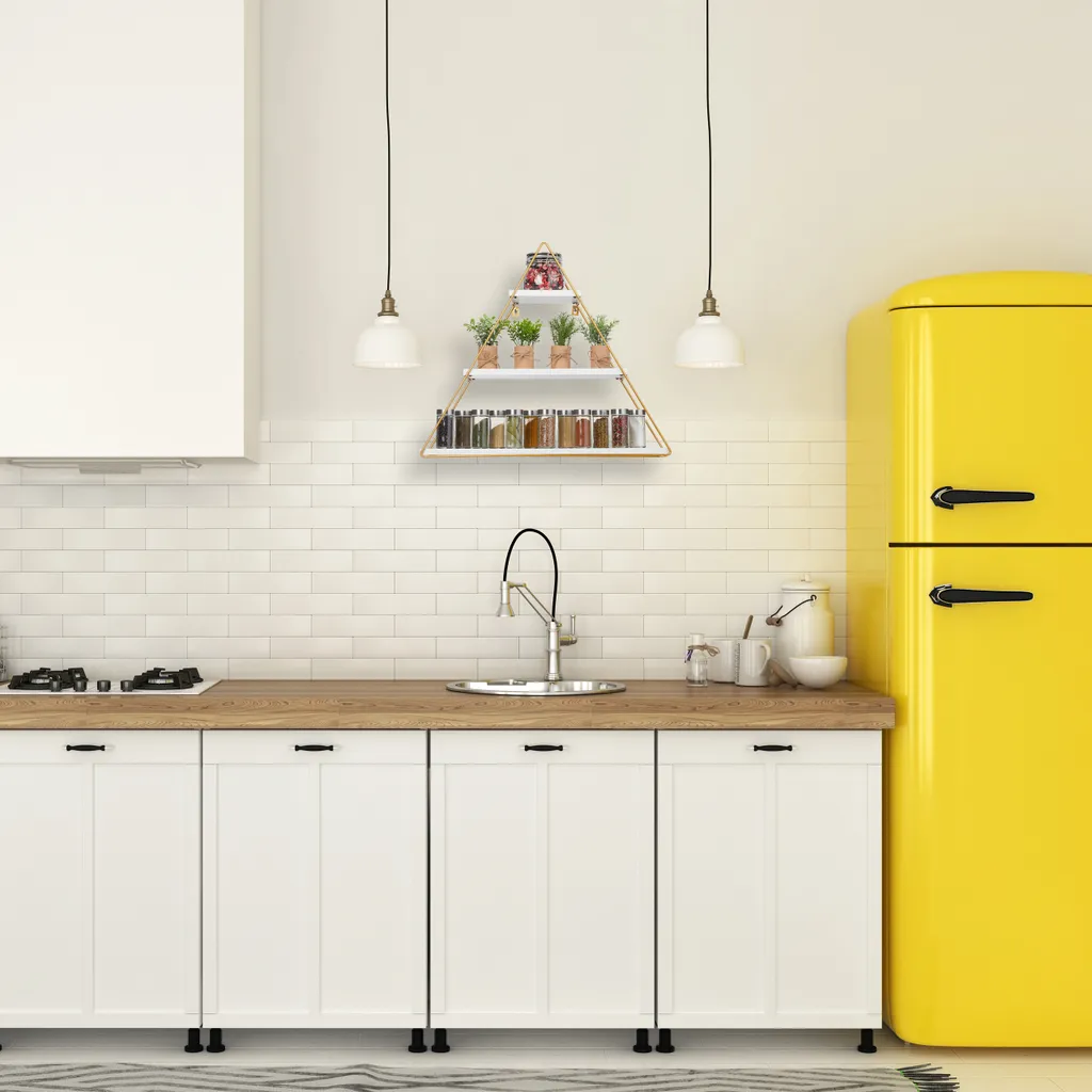 Relaxdays Hängeregal Pyramide 3 Ablagen – Bild 5