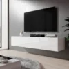 FURNIX TV Hängeboard ZIBO Lowboard TV-Schrank Modern 160 Cm Breit Weiß Glänzend