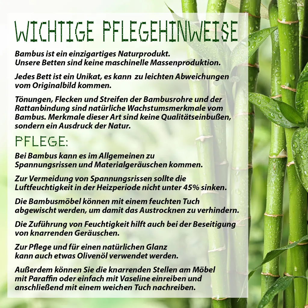 Homestyle4u 32, Bambusbett 140x200 Cm Bettgestell Mit Lattenrost Holzbett Futonbett Bambus Braun – Bild 8