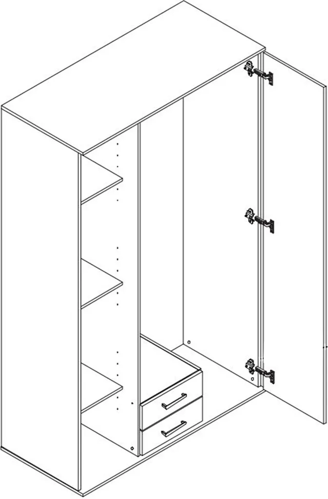 Kleiderschrank Schrank Schlafzimmerschrank Wäscheschrank Holzschrank "Kitty I"