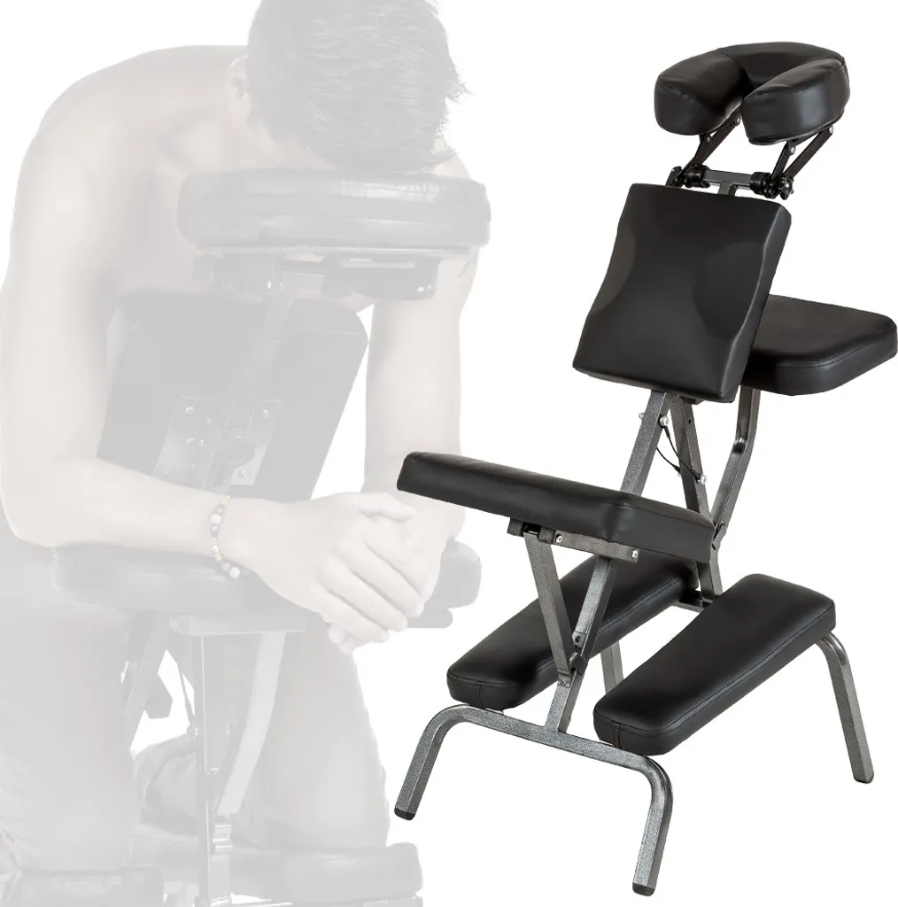 Tectake Massagestuhl Aus Kunstleder - Schwarz – Bild 2