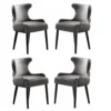 Life Interiors Oxford LUX Samt-Esszimmerstühle, 4er-Set