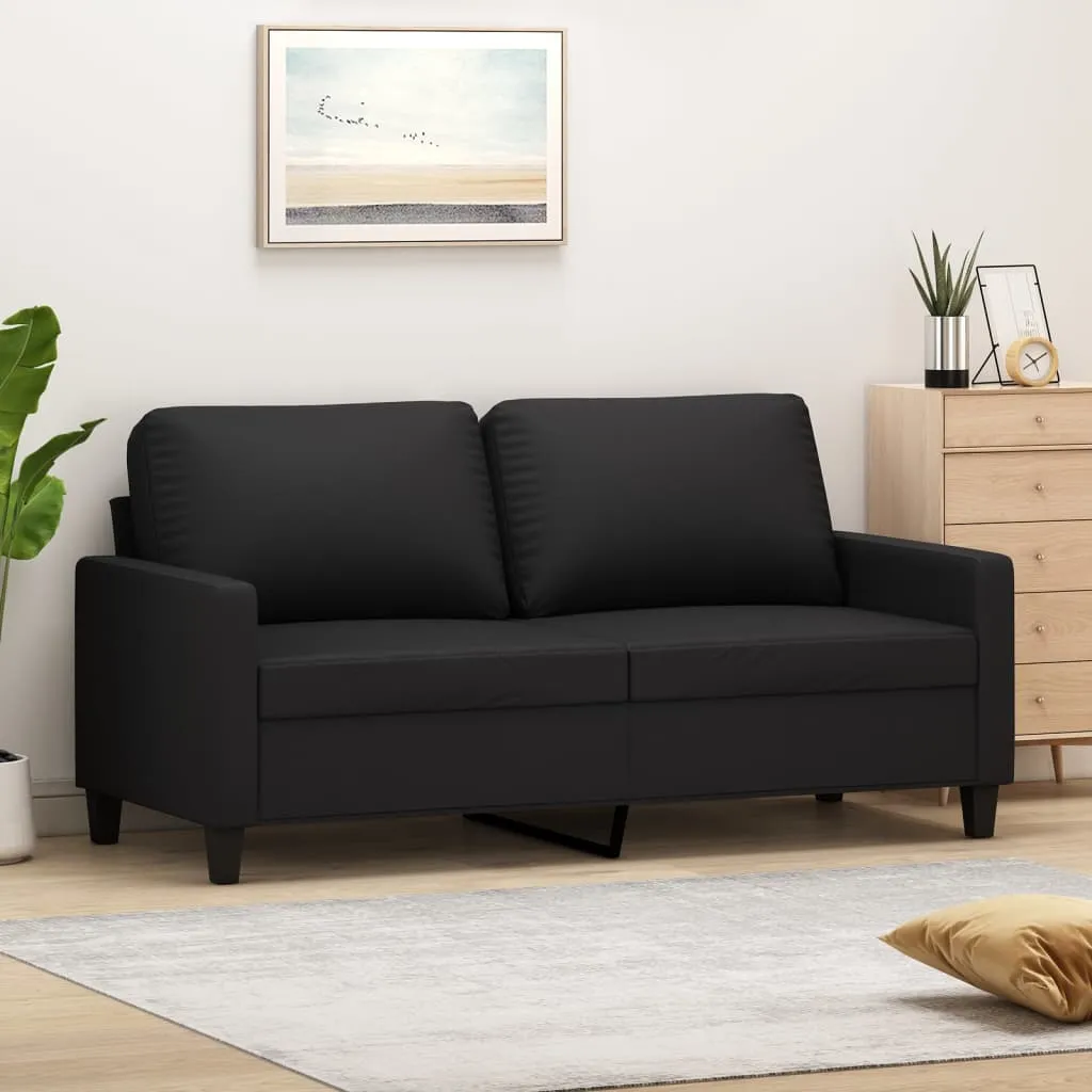 VidaXL 2-Sitzer-Sofa Schwarz 140 Cm Kunstleder – Bild 2