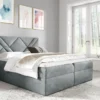 MKS MEBLE Boxspringbett - Doppelbett Mit Multipocket-Matratze - Polsterbett Mit Kopfstütze - Deko Bed Stelle 6 120 X 200 Cm - H3 Hellgrau