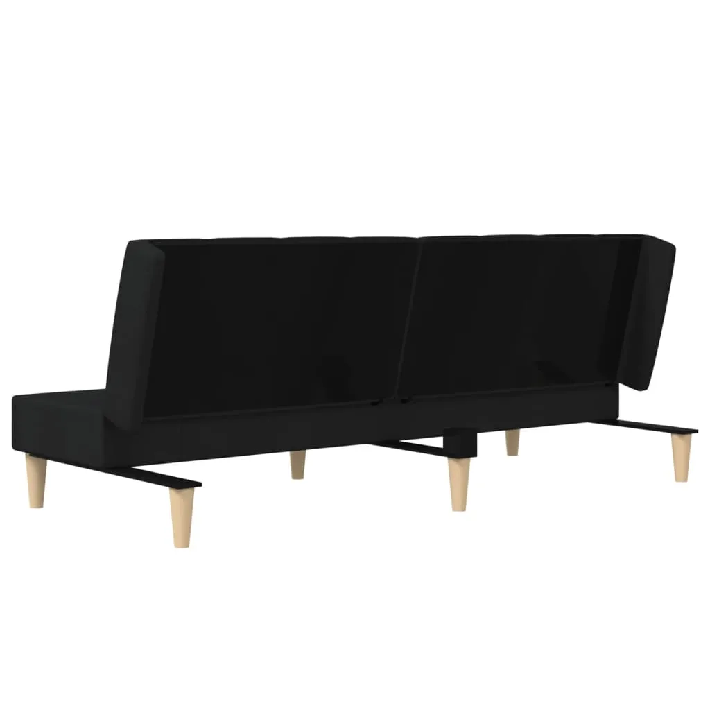 VidaXL Schlafsofa 2-Sitzer Schwarz Stoff – Bild 7