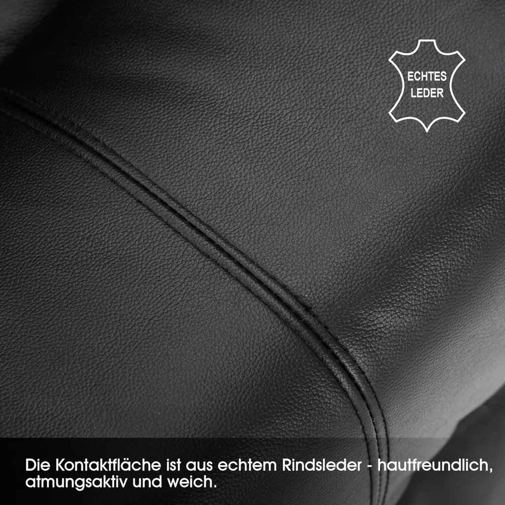 MCombo Leder Massagesessel Fernsehsessel Relaxsessel Dreh Schaukel Heizung USB Manuell Verstellbar Echtleder 7050BK – Bild 10