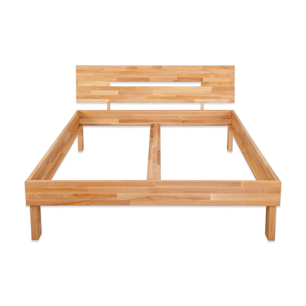 Bubema Massivholzbett Marco Aus Kernbuche Mit Kopfteil, Farbton Natur, Geölt : 120x200 – Bild 3